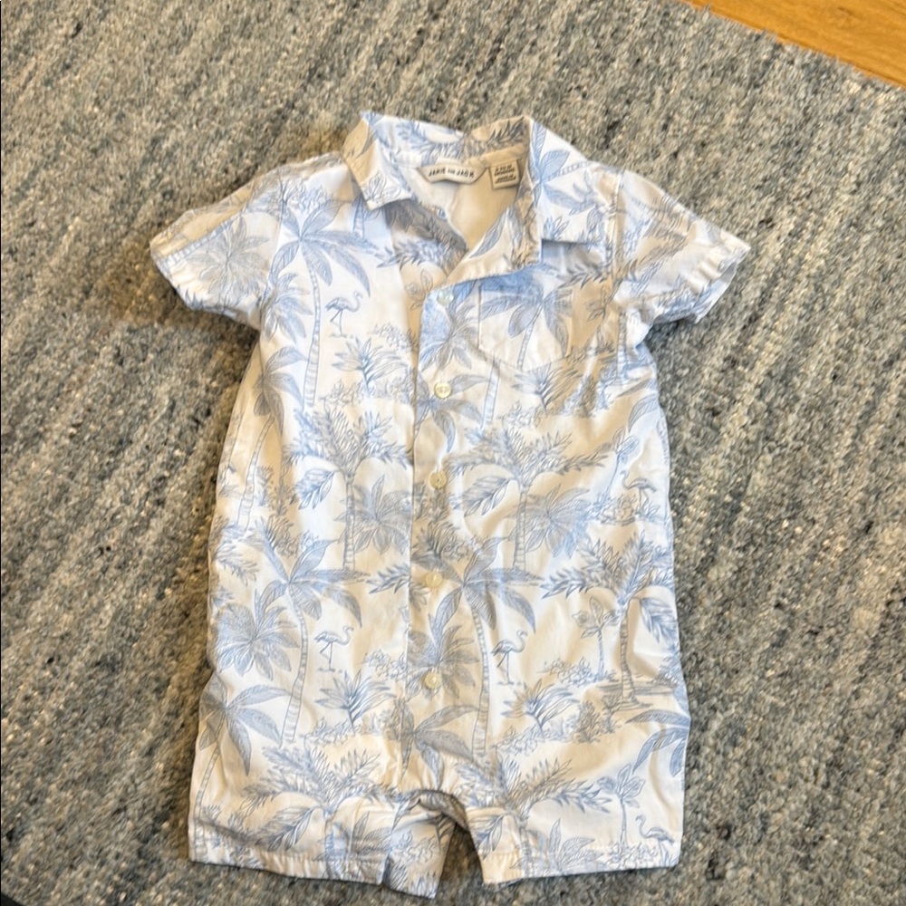 Janie and Jack Blue Floral Romper